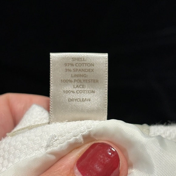 LOFT Embroidered White Lined Skirt w/Scalloped Hem size 8 - Picture 7 of 9